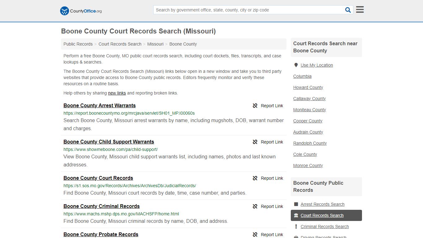 Boone County Court Records Search (Missouri) - County Office